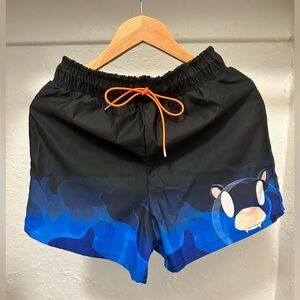 Victor H. limited original design silkscreen bear  swim trunks, size Small.